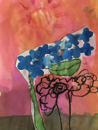 painted paper hydrangea - little sparklette